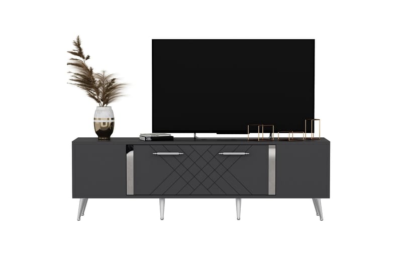 Detas  Tv-bänk 150 cm Antracit/Silver - Möbler - Vardagsrum - Tv-möbler & mediamöbler - Tv-bänkar