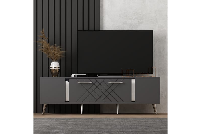 Detas  Tv-bänk 150 cm Antracit/Silver - Möbler - Vardagsrum - Tv-möbler & mediamöbler - Tv-bänkar