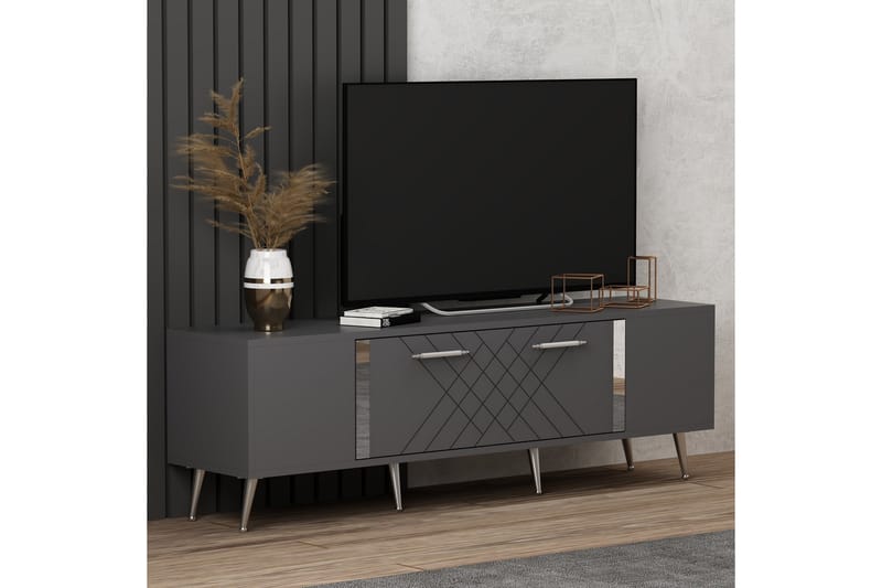 Detas  Tv-bänk 150 cm Antracit/Silver - Möbler - Vardagsrum - Tv-möbler & mediamöbler - Tv-bänkar