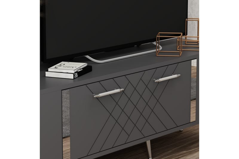 Detas  Tv-bänk 150 cm Antracit/Silver - Möbler - Vardagsrum - Tv-möbler & mediamöbler - Tv-bänkar