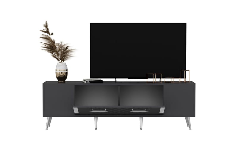 Detas  Tv-bänk 150 cm Antracit/Silver - Möbler - Vardagsrum - Tv-möbler & mediamöbler - Tv-bänkar