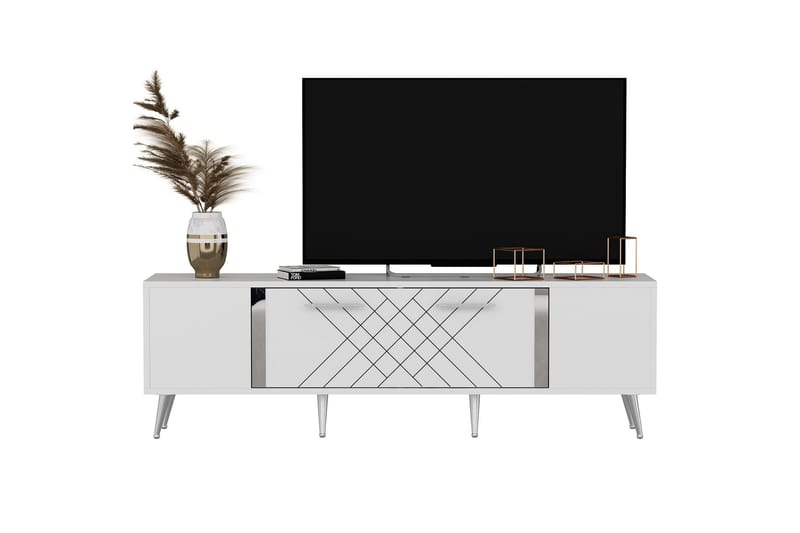 Detas  Tv-bänk 150 cm Vit/Silver - Möbler - Vardagsrum - Tv-möbler & mediamöbler - Tv-bänkar