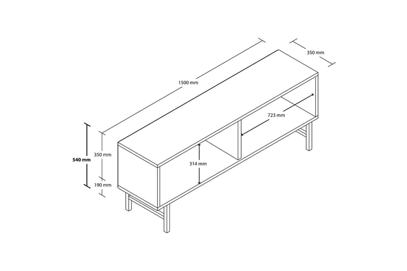 DIMANTS Tv-bänk 150 cm Ek - Möbler - Vardagsrum - Tv-möbler & mediamöbler - Tv-bänkar