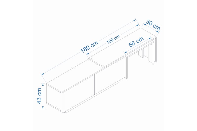 ECUADOR Tv-bänk 180 cm Antracit/Valnöt - Möbler - Vardagsrum - Tv-möbler & mediamöbler - Tv-bänkar