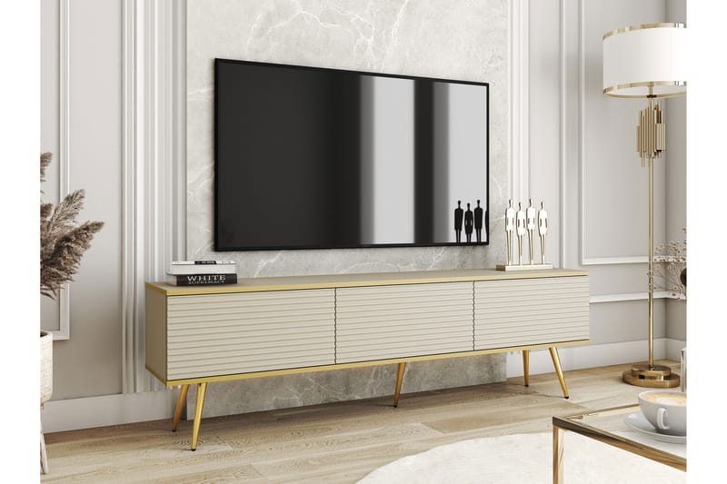 Edson Tv-bänk 175 cm - Beige/Guld - Möbler - Vardagsrum - Tv-möbler & mediamöbler - Tv-bänkar