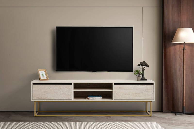 ESCAPE Tv-bänk 180 cm Guld/Marmor - Möbler - Vardagsrum - Tv-möbler & mediamöbler - Tv-bänkar