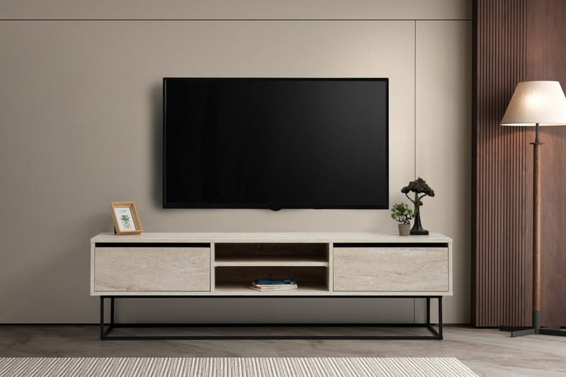 ESCAPE Tv-bänk 180 cm Svart/Marmor - Möbler - Vardagsrum - Tv-möbler & mediamöbler - Tv-bänkar