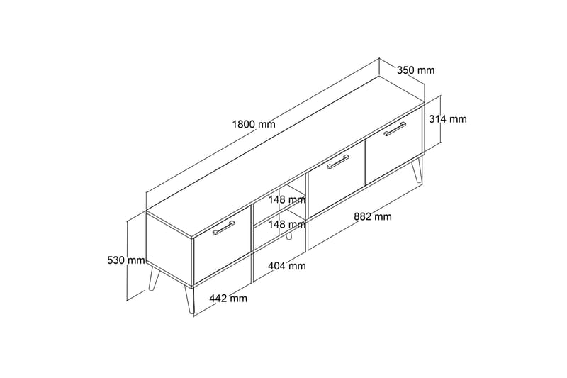 ESSEXA Tv-bänk 180x35 cm Brun - Möbler - Vardagsrum - Tv-möbler & mediamöbler - Tv-bänkar