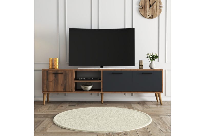 ESSEXA Tv-bänk 180x35 cm Brun/Svart - Möbler - Vardagsrum - Tv-möbler & mediamöbler - Tv-bänkar