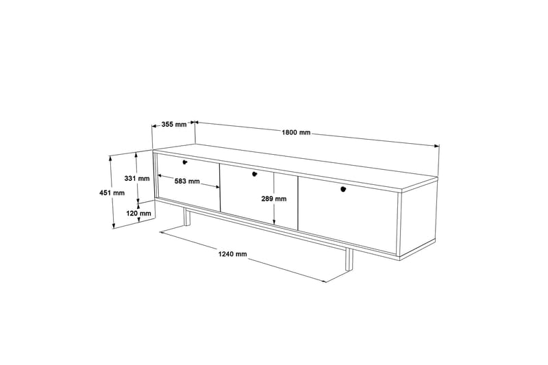 Famke Tv-bänk 180 cm Ek - Möbler - Vardagsrum - Tv-möbler & mediamöbler - Tv-bänkar