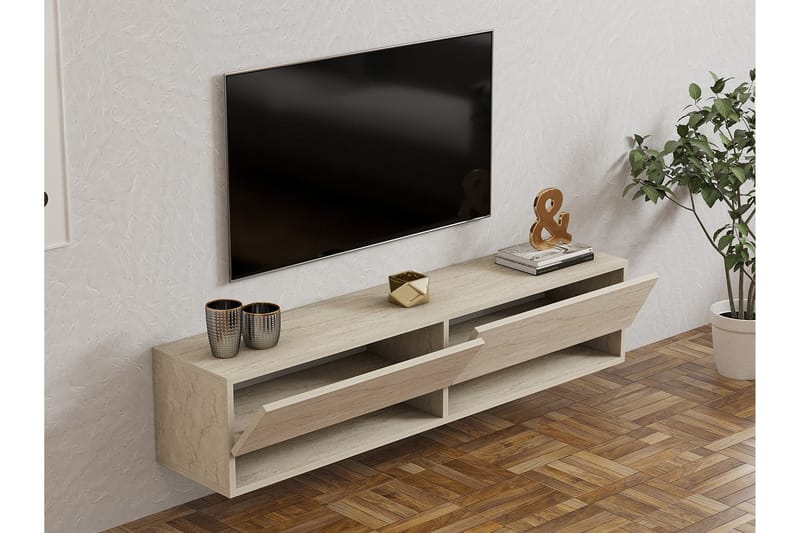 FETISL Tv-bänk 141 cm Beige - Möbler - Vardagsrum - Tv-möbler & mediamöbler - Tv-bänkar