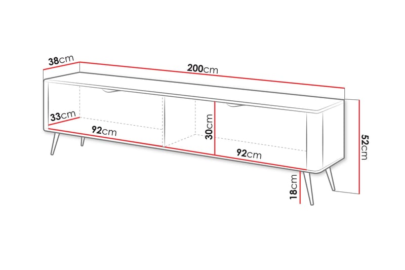 Forba Tv-bänk 200 cm - Svart - Möbler - Vardagsrum - Tv-möbler & mediamöbler - Tv-bänkar