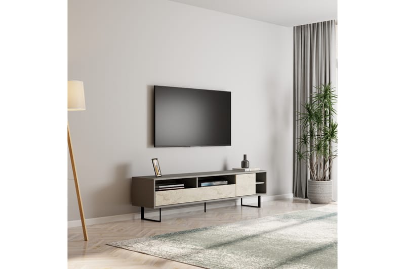 Gazali Tv-bänk 180 cm - Grå/Travertine - Möbler - Vardagsrum - Tv-möbler & mediamöbler - Tv-bänkar