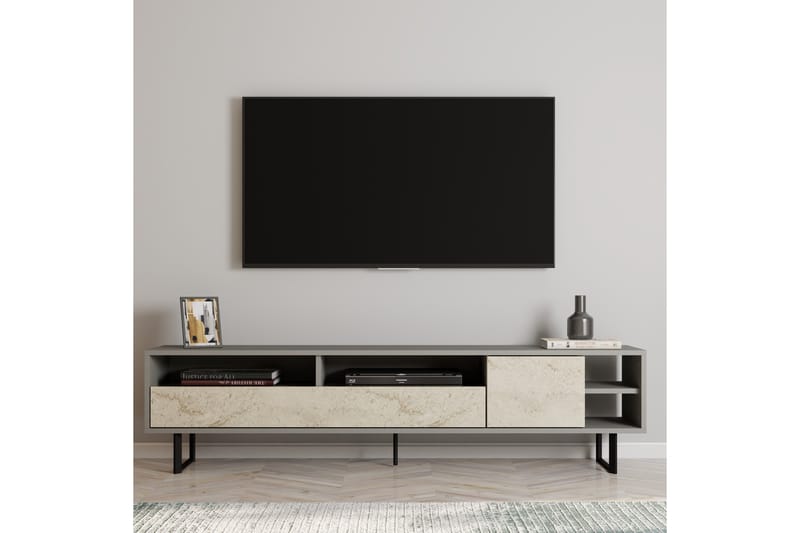 Gazali Tv-bänk 180 cm - Grå/Travertine - Möbler - Vardagsrum - Tv-möbler & mediamöbler - Tv-bänkar