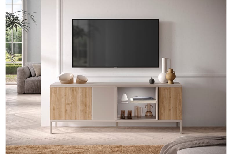 Gent Tv-bänk 160x43 cm - Grå/Brun - Möbler - Vardagsrum - Tv-möbler & mediamöbler - Tv-bänkar