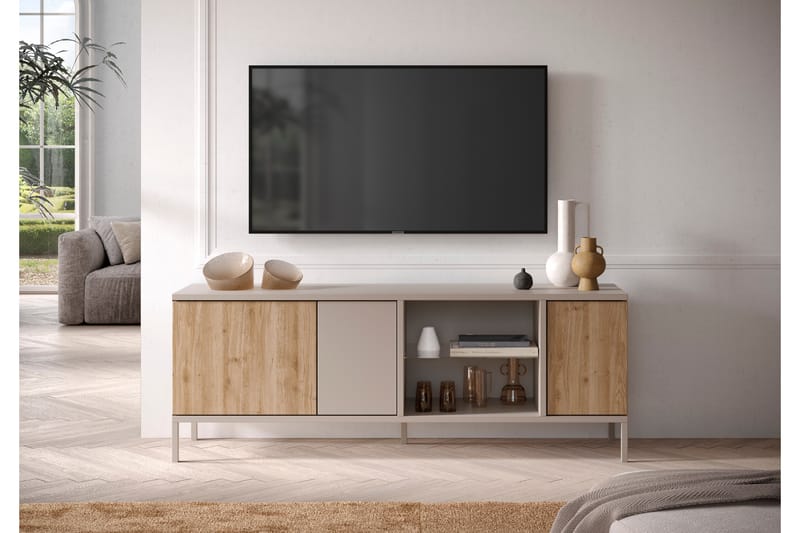 Gent Tv-bänk 160x43 cm - Grå/Brun - Möbler - Vardagsrum - Tv-möbler & mediamöbler - Tv-bänkar