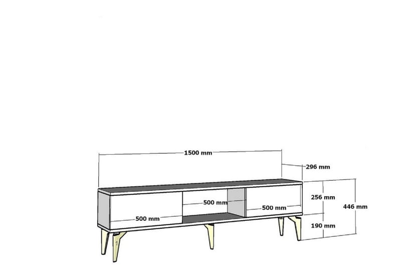 GIESEN Tv-bänk 150 cm Antracit/Guld - Möbler - Vardagsrum - Tv-möbler & mediamöbler - Tv-bänkar