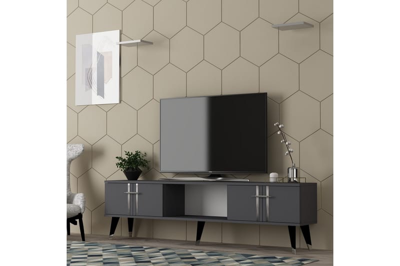 GIESEN Tv-bänk 150 cm Antracit/Silver - Möbler - Vardagsrum - Tv-möbler & mediamöbler - Tv-bänkar