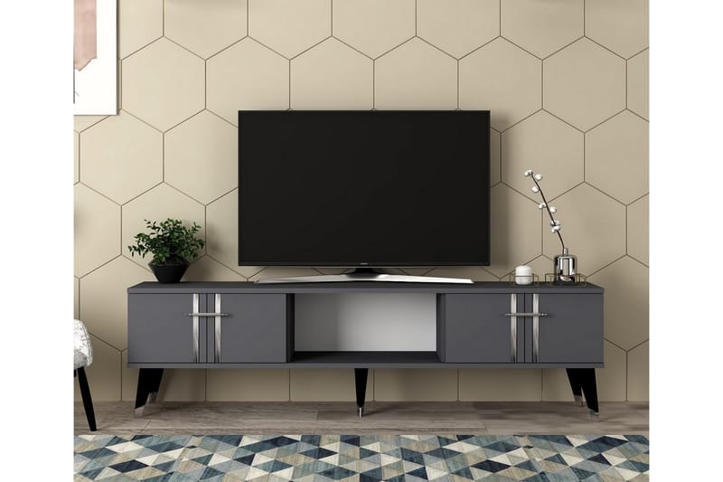 GIESEN Tv-bänk 150 cm Antracit/Silver - Möbler - Vardagsrum - Tv-möbler & mediamöbler - Tv-bänkar