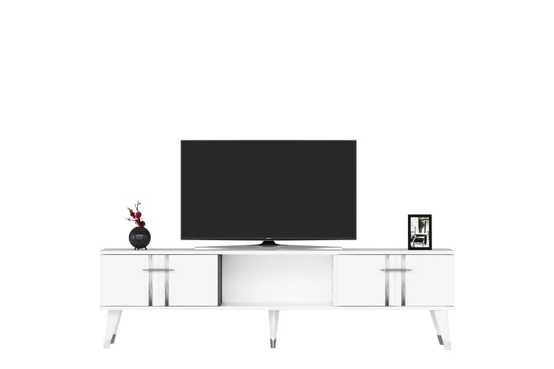 GIESEN Tv-bänk 150 cm Vit/Silver - Möbler - Vardagsrum - Tv-möbler & mediamöbler - Tv-bänkar