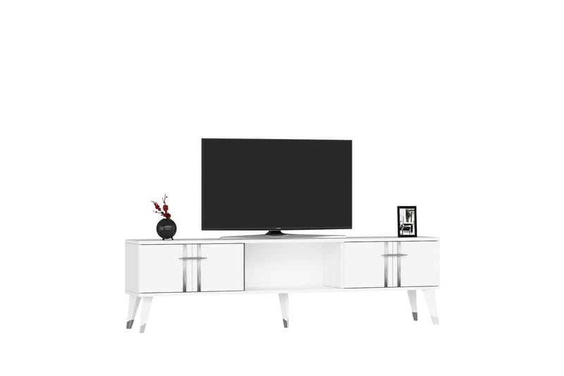 GIESEN Tv-bänk 150 cm Vit/Silver - Möbler - Vardagsrum - Tv-möbler & mediamöbler - Tv-bänkar