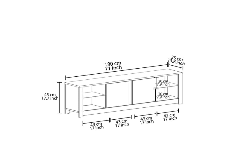 Griselda Tv-bänk 180 cm - Ek - Möbler - Vardagsrum - Tv-möbler & mediamöbler - Tv-bänkar