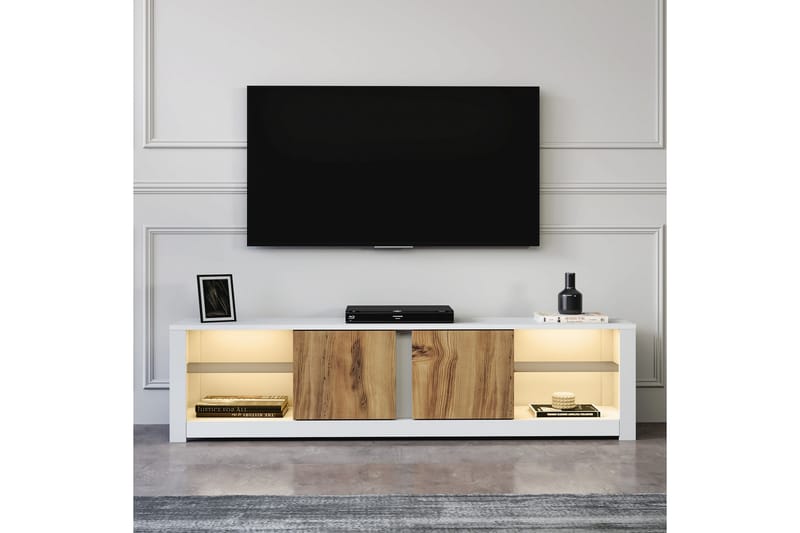 Griselda Tv-bänk 180 cm - Vit/Ek - Möbler - Vardagsrum - Tv-möbler & mediamöbler - Tv-bänkar