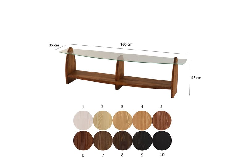 Guinn Tv-bänk 160 cm - Brun/Transparent - Möbler - Vardagsrum - Tv-möbler & mediamöbler - Tv-bänkar