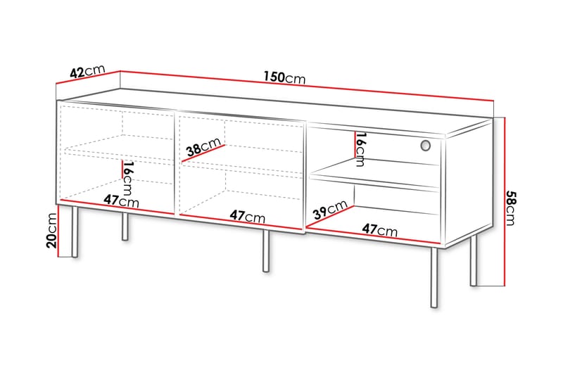 Hammarstrand Tv-bänk 150 cm Valnöt - Möbler - Vardagsrum - Tv-möbler & mediamöbler - Tv-bänkar