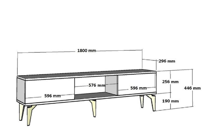 Harlen Tv-bänk 180 cm Antracit/Guld - Möbler - Vardagsrum - Tv-möbler & mediamöbler - Tv-bänkar