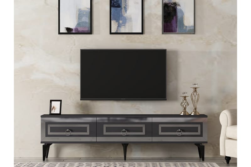 Harlen Tv-bänk 180 cm Antracit/Silver - Möbler - Vardagsrum - Tv-möbler & mediamöbler - Tv-bänkar