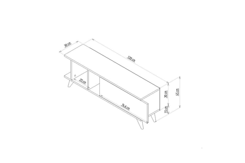 Hattie Tv-bänk 120 cm Ek/Marmor - Möbler - Vardagsrum - Tv-möbler & mediamöbler - Tv-b�änkar