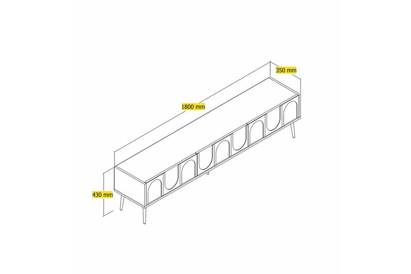 Hazim Tv-bänk 180 cm Cream/Guld - Möbler - Vardagsrum - Tv-möbler & mediamöbler - Tv-bänkar