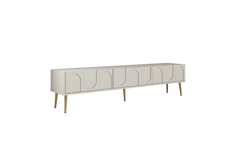 Hazim Tv-bänk 180 cm Cream/Guld - Möbler - Vardagsrum - Tv-möbler & mediamöbler - Tv-bänkar