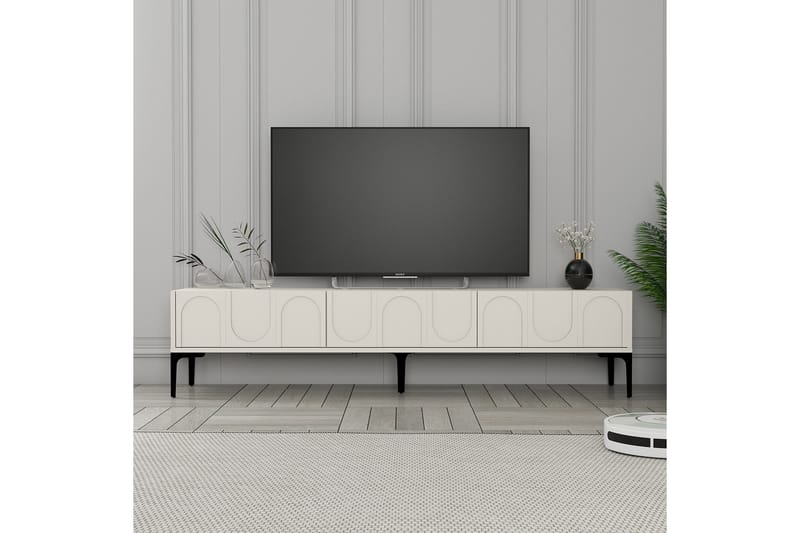 Hazim Tv-bänk 180 cm Cream/Svart - Möbler - Vardagsrum - Tv-möbler & mediamöbler - Tv-bänkar