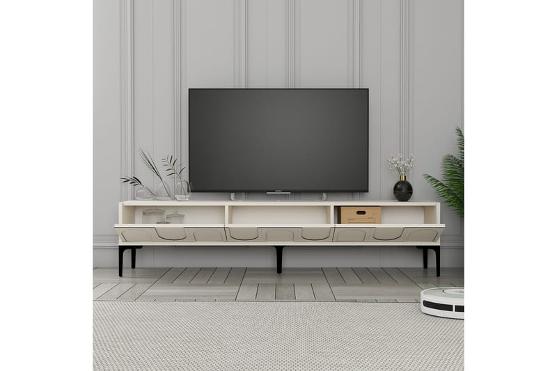 Hazim Tv-bänk 180 cm Cream/Svart - Möbler - Vardagsrum - Tv-möbler & mediamöbler - Tv-bänkar