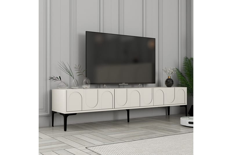 Hazim Tv-bänk 180 cm Cream/Svart - Möbler - Vardagsrum - Tv-möbler & mediamöbler - Tv-bänkar