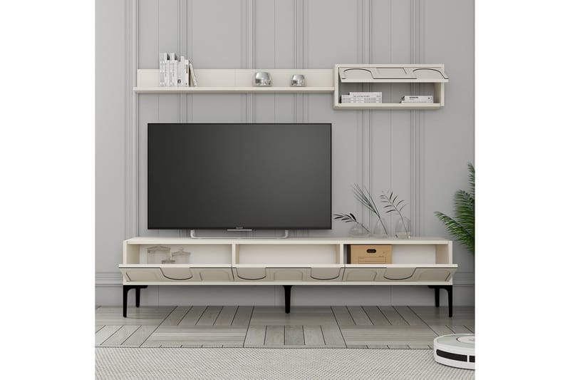 Hazim Tv-bänk 180 cm Cream/Svart - Möbler - Vardagsrum - Tv-möbler & mediamöbler - Tv-bänkar