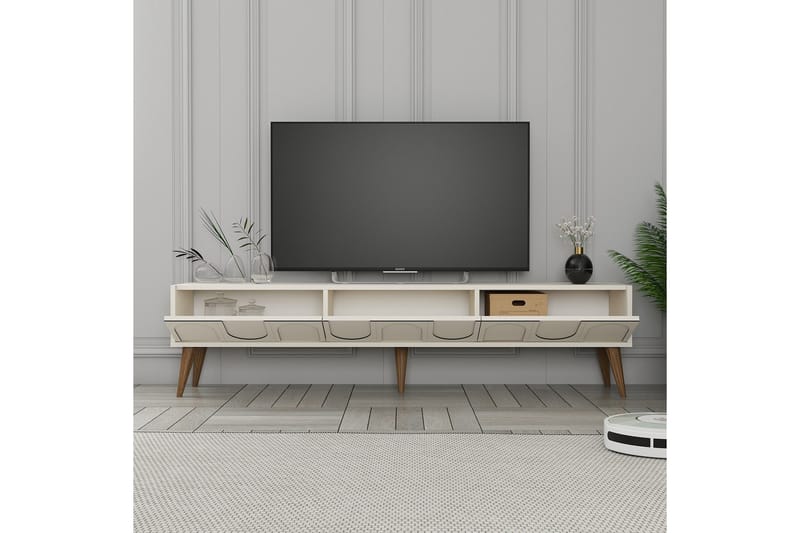 Hazim Tv-bänk 180 cm Cream/Valnöt - Möbler - Vardagsrum - Tv-möbler & mediamöbler - Tv-bänkar