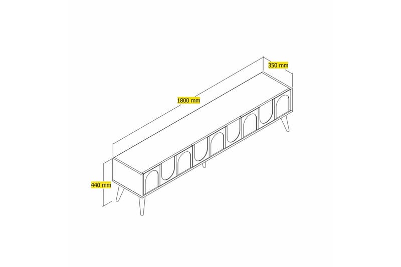 Hazim Tv-bänk 180 cm Cream/Valnöt - Möbler - Vardagsrum - Tv-möbler & mediamöbler - Tv-bänkar