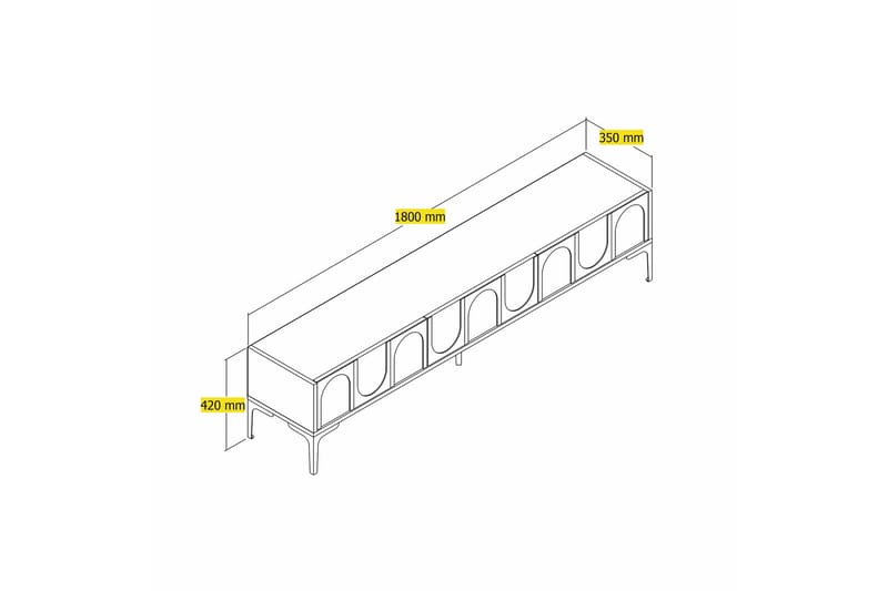 Hazim Tv-bänk 180 cm Vit/Svart - Möbler - Vardagsrum - Tv-möbler & mediamöbler - Tv-bänkar