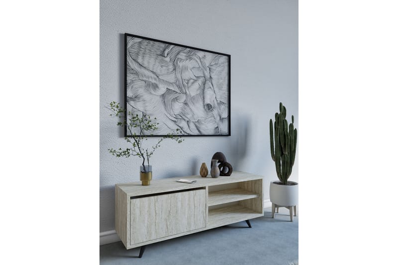 Hazle Tv-bänk 120 cm Beige - Möbler - Vardagsrum - Tv-möbler & mediamöbler - Tv-bänkar