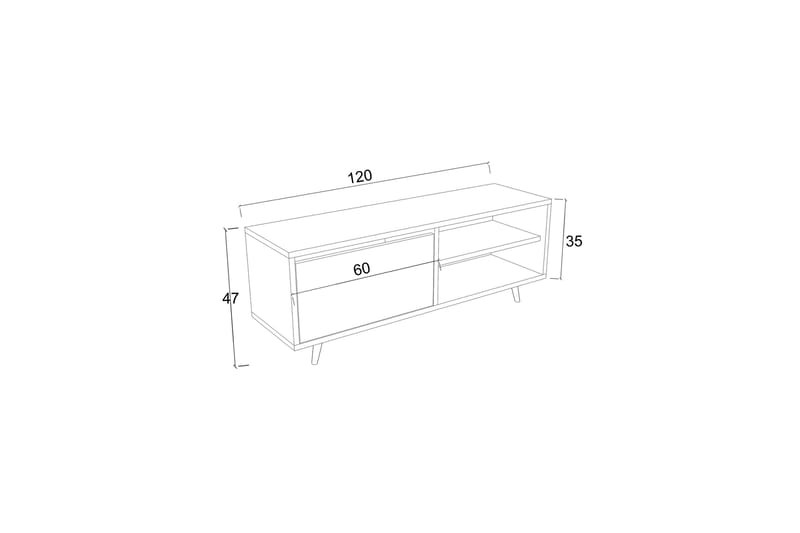 Hazle Tv-bänk 120 cm Beige - Möbler - Vardagsrum - Tv-möbler & mediamöbler - Tv-bänkar