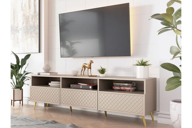 Hester Tv-bänk 195 cm Sand beige - Möbler - Vardagsrum - Tv-möbler & mediamöbler - Tv-bänkar