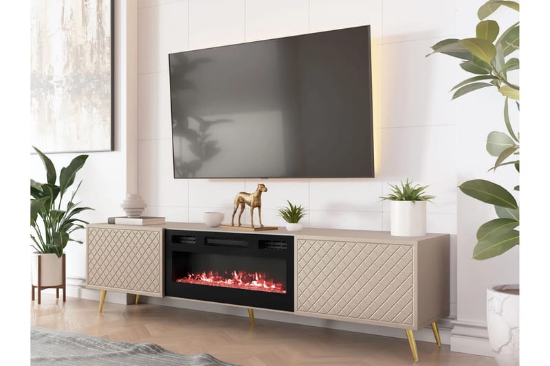 Hester Tv-bänk 197 cm Sand beige - Möbler - Vardagsrum - Tv-möbler & mediamöbler - Tv-bänkar