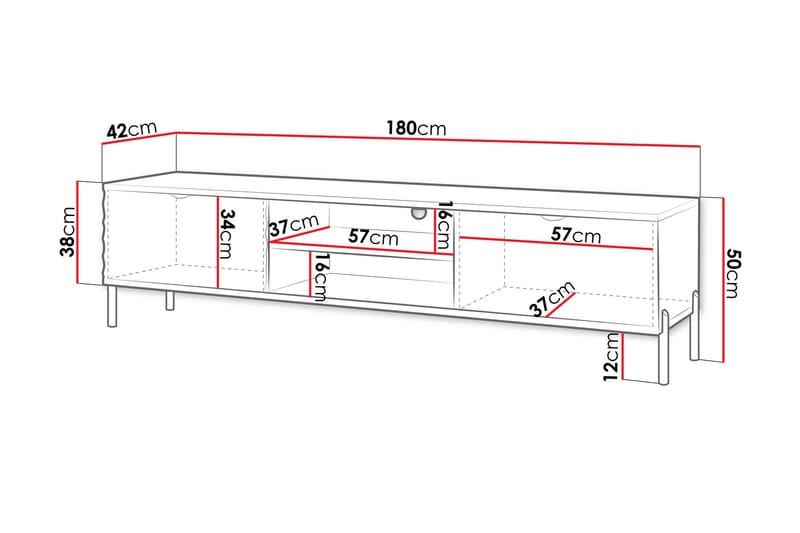 Holmes Tv-bänk 180 cm Vit - Möbler - Vardagsrum - Tv-möbler & mediamöbler - Tv-bänkar