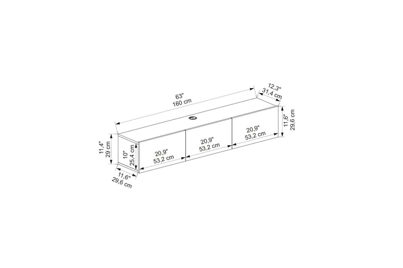 Hopper Tv-bänk 160 cm Antracit - Möbler - Vardagsrum - Tv-möbler & mediamöbler - Tv-bänkar