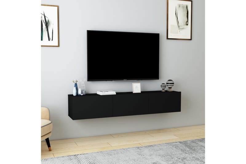 Hopper Tv-bänk 160 cm Svart - Möbler - Vardagsrum - Tv-möbler & mediamöbler - Tv-bänkar