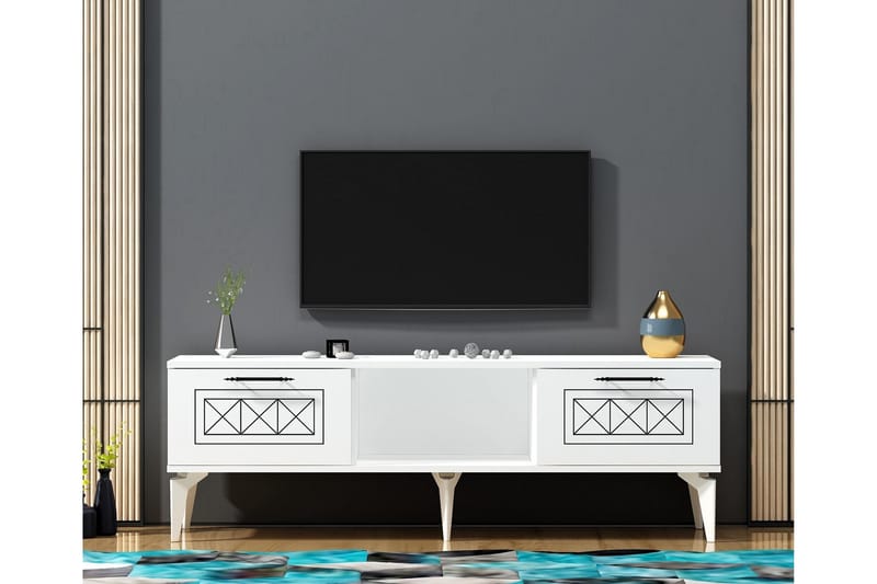 Housley Tv-bänk 150 cm Vit - Möbler - Vardagsrum - Tv-möbler & mediamöbler - Tv-bänkar