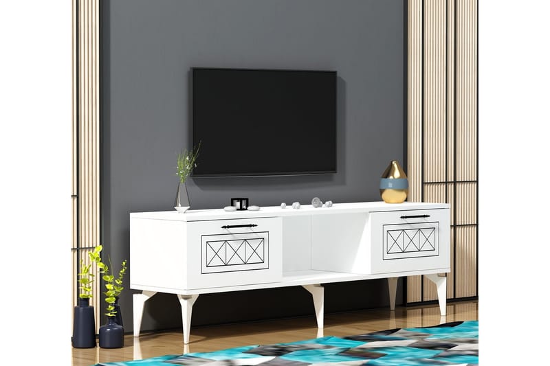 Housley Tv-bänk 150 cm Vit - Möbler - Vardagsrum - Tv-möbler & mediamöbler - Tv-bänkar